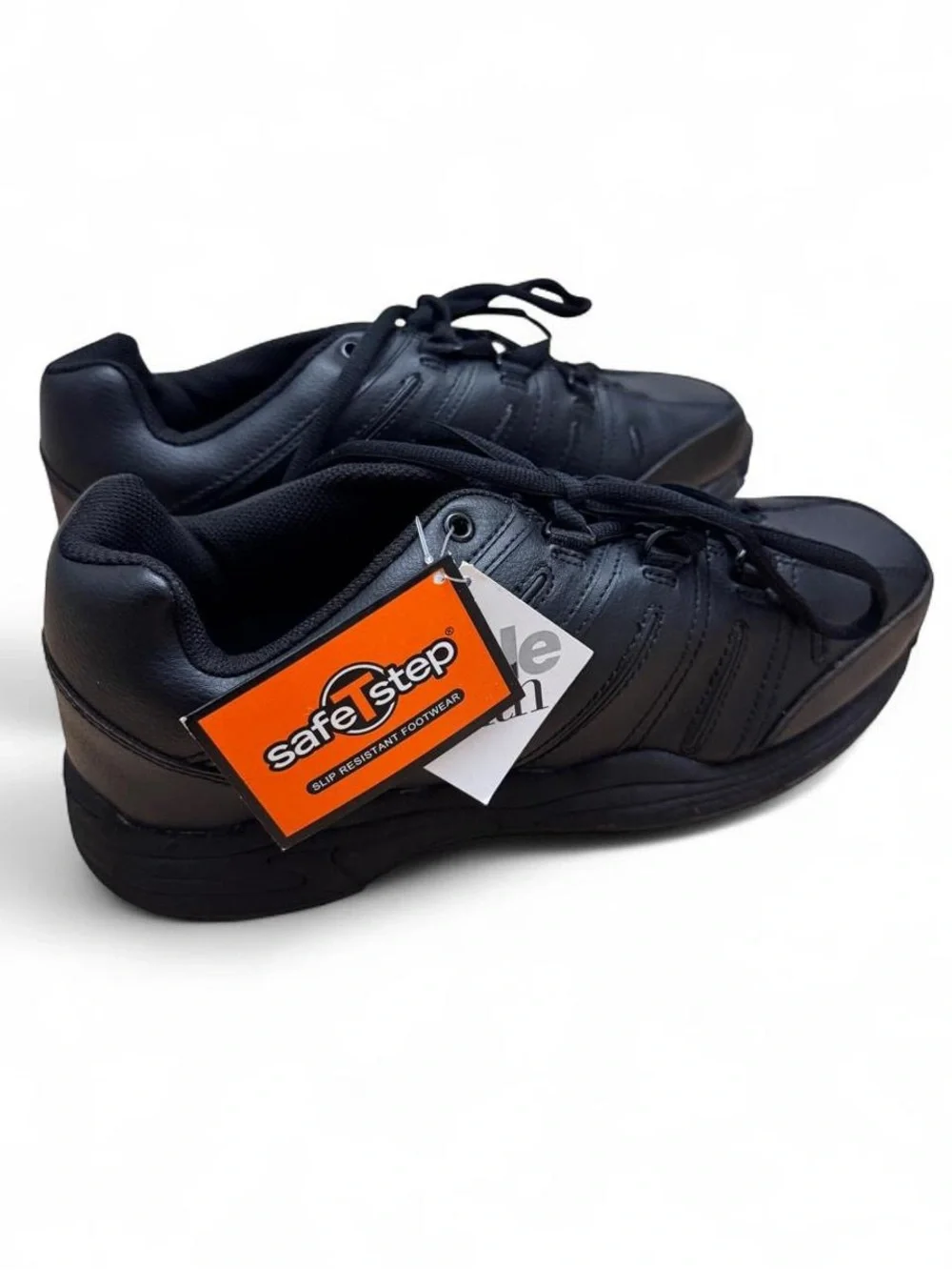 Men's Wide Width Black Work Sneakers